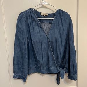 Madewell denim wrap shirt